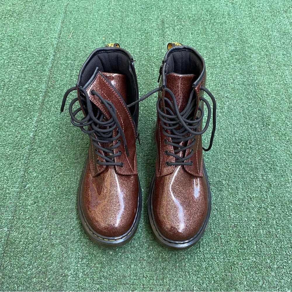 Dr. Martens Shiny Brown Lace-Up Boots